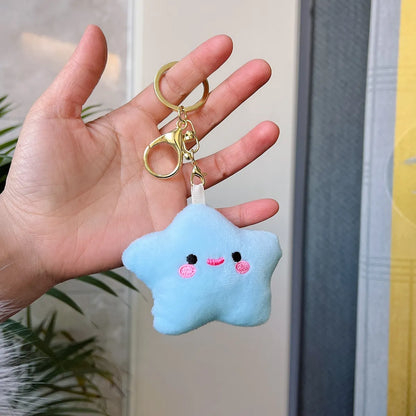 Cute Star  Face Pp Cotton Unisex Bag Pendant Keychain