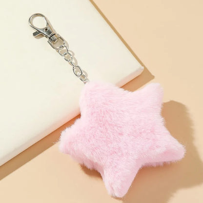 Cute Star Imitation Fur Alloy Bag Pendant Keychain