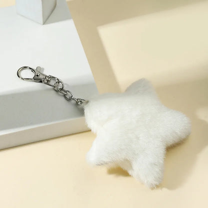 Cute Star Imitation Fur Alloy Bag Pendant Keychain