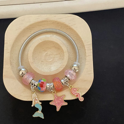 Cute Starfish Stainless Steel Plating Bangle