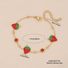 Cute Strawberry Fruit Shaped Stainless Steel Clavicle Chain Necklace With Electroplating For Women