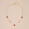 Cute Strawberry Fruit Shaped Stainless Steel Clavicle Chain Necklace With Electroplating For Women
