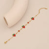 Cute Strawberry Fruit Shaped Stainless Steel Clavicle Chain Necklace With Electroplating For Women
