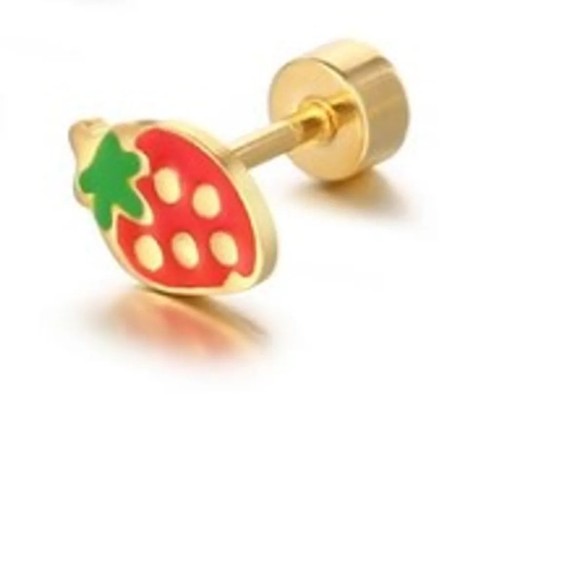 1 Piece Cute Strawberry Plating 304 Stainless Steel Ear Studs