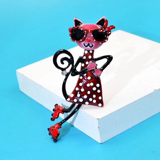 Cute Streetwear Cat Metal Enamel Women'S Brooches