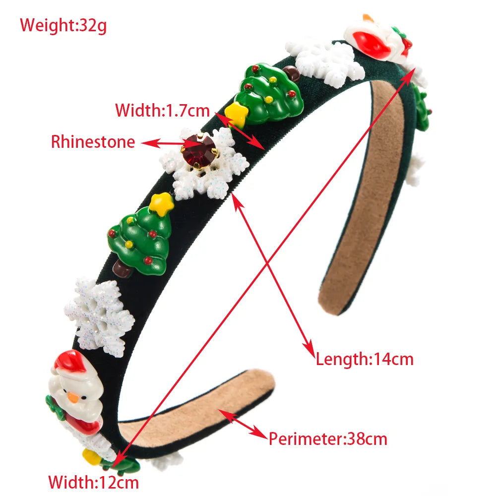 Cute Streetwear Christmas Tree Santa Claus Snowflake Cloth Hair Band