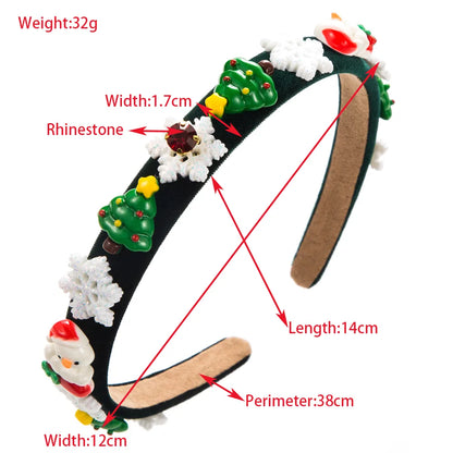 Cute Streetwear Christmas Tree Santa Claus Snowflake Cloth Hair Band