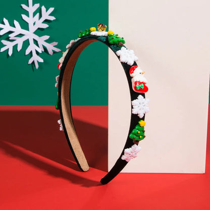 Cute Streetwear Christmas Tree Santa Claus Snowflake Cloth Hair Band