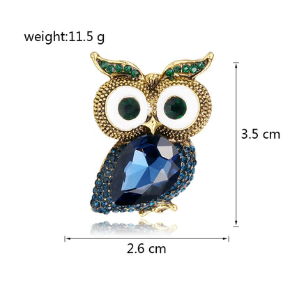 Cute Streetwear Owl Alloy Inlay Rhinestones Unisex Brooches