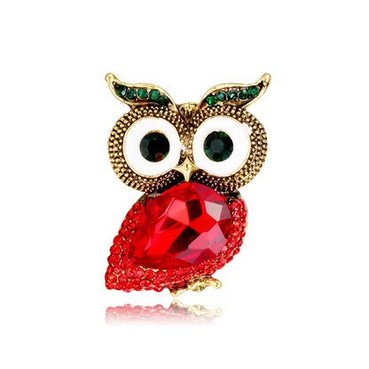 Cute Streetwear Owl Alloy Inlay Rhinestones Unisex Brooches