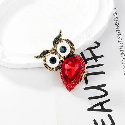 Cute Streetwear Owl Alloy Inlay Rhinestones Unisex Brooches