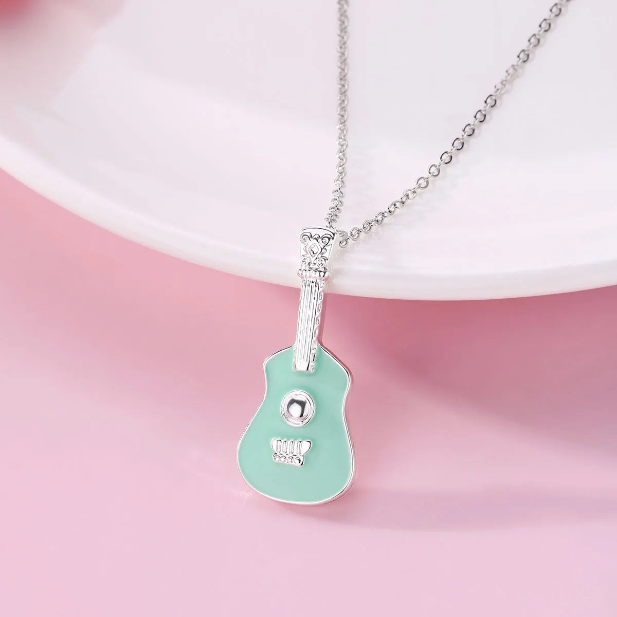 Cute Sweet Artistic Violin Alloy Plating Kid'S Pendant Necklace