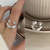 Cute Sweet Cartoon Character Flower White Copper Plating Silver Plated Open Rings