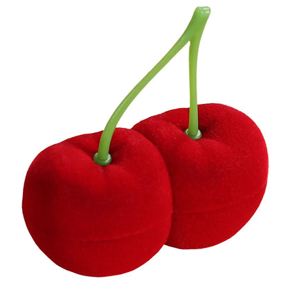 Cute Sweet Cherry Velvet Jewelry Boxes