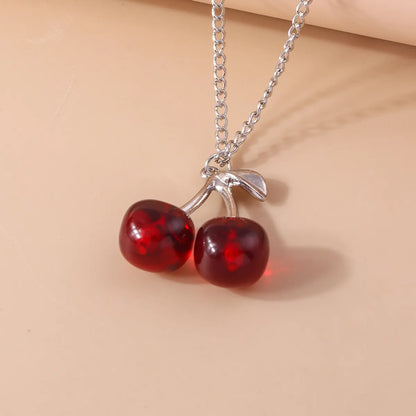 Cute Sweet Cherry Zinc Alloy Women'S Necklace