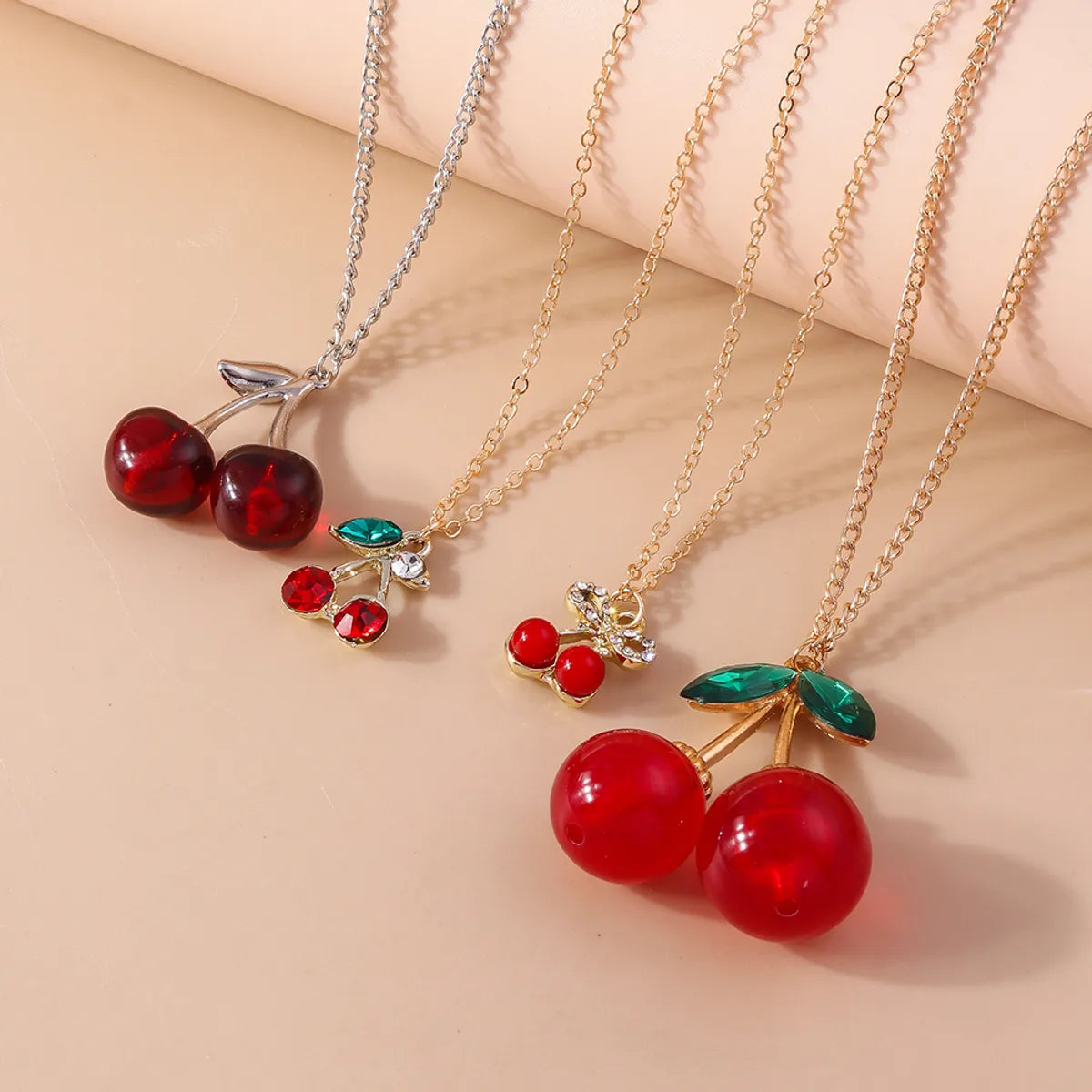 Cute Sweet Cherry Zinc Alloy Women'S Necklace