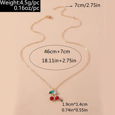 Cute Sweet Cherry Zinc Alloy Women'S Necklace