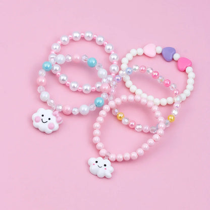 Cute Sweet Clouds Arylic Resin Beaded Handmade Girl's Bracelets