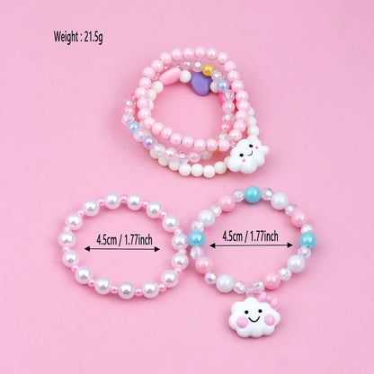 Cute Sweet Clouds Arylic Resin Beaded Handmade Girl's Bracelets