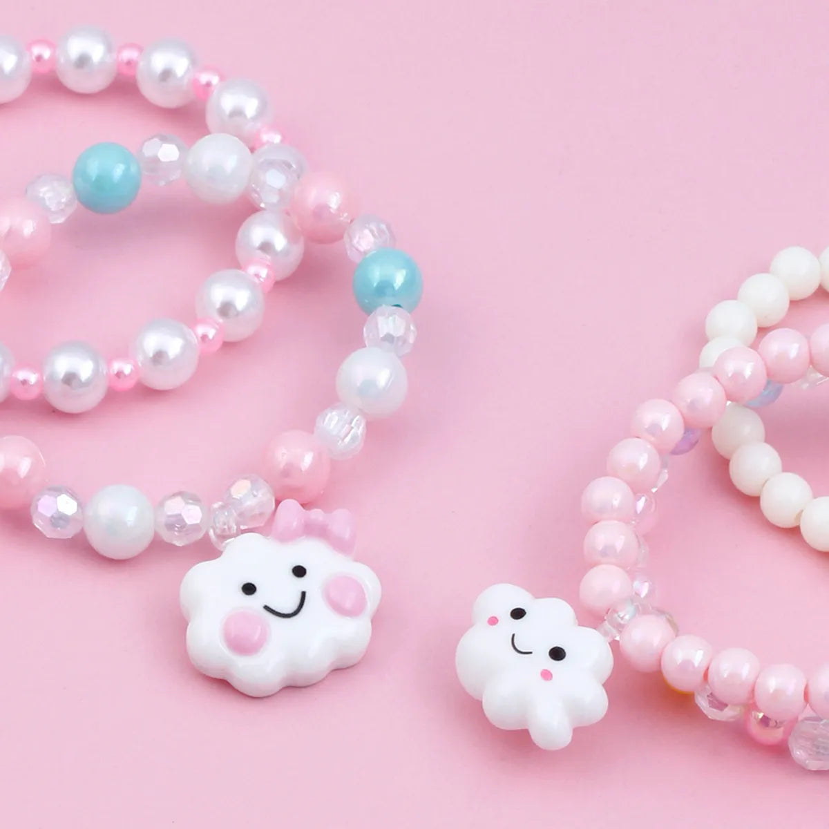 Cute Sweet Clouds Arylic Resin Beaded Handmade Girl's Bracelets