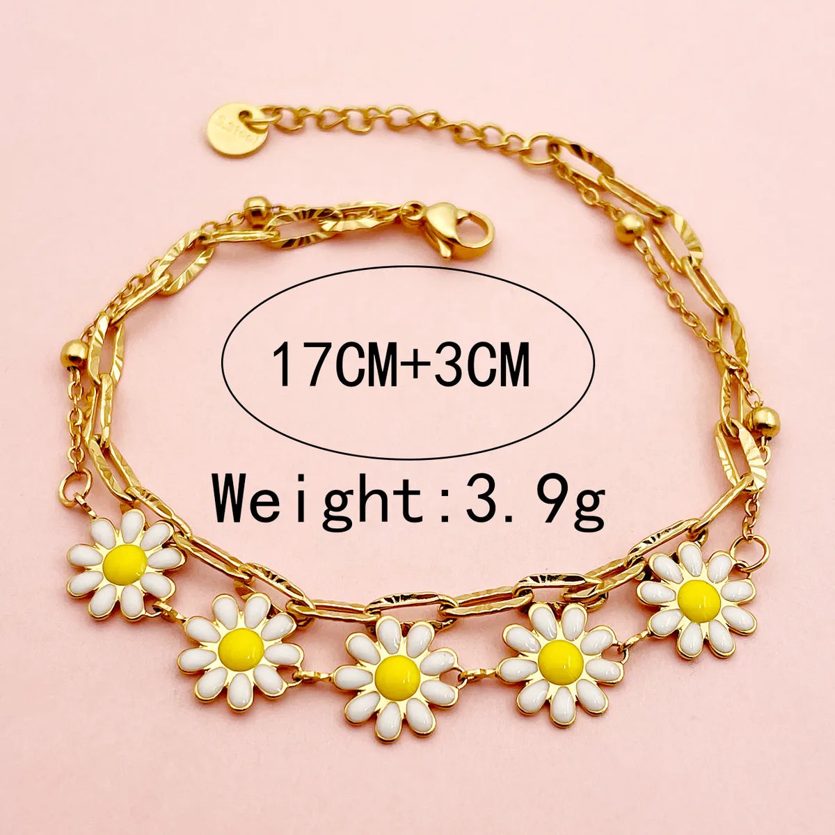 Cute Sweet Commute Flower 304 Stainless Steel 14K Gold Plated Bracelets In Bulk