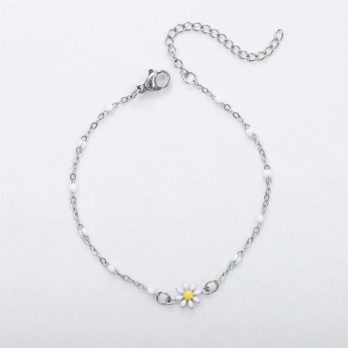 Cute Sweet Flower 304 Stainless Steel Bracelets In Bulk