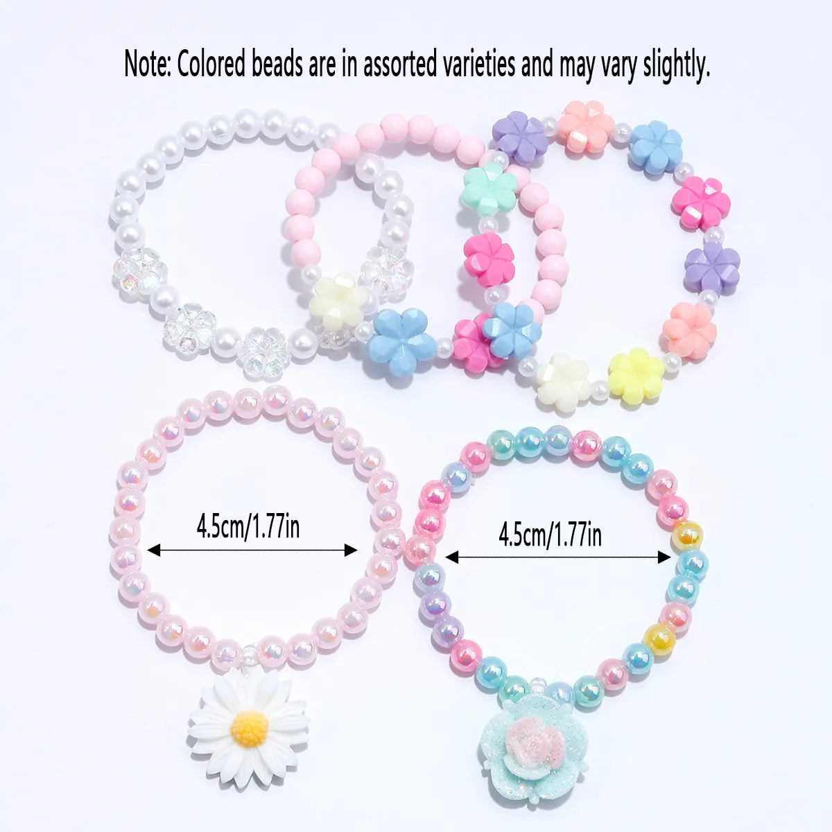 Cute Sweet Flower Arylic Resin Beaded Girl'S Bracelets