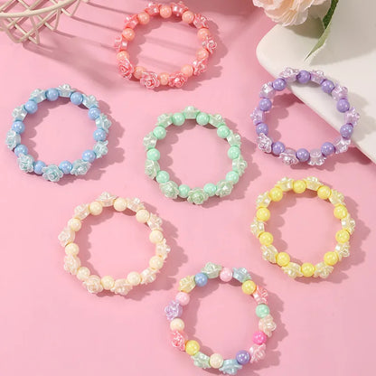 Cute Sweet Flower Bow Knot Plastic Girl'S Bracelets