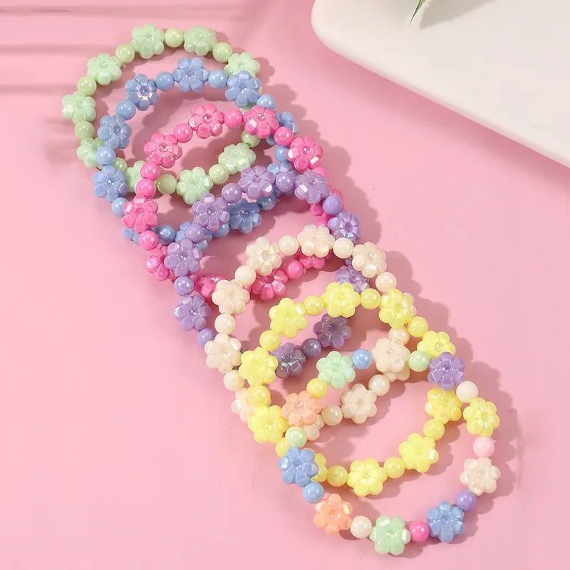 Cute Sweet Flower Bow Knot Plastic Girl'S Bracelets