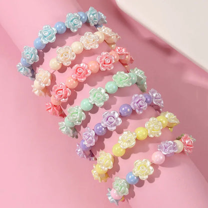 Cute Sweet Flower Bow Knot Plastic Girl'S Bracelets