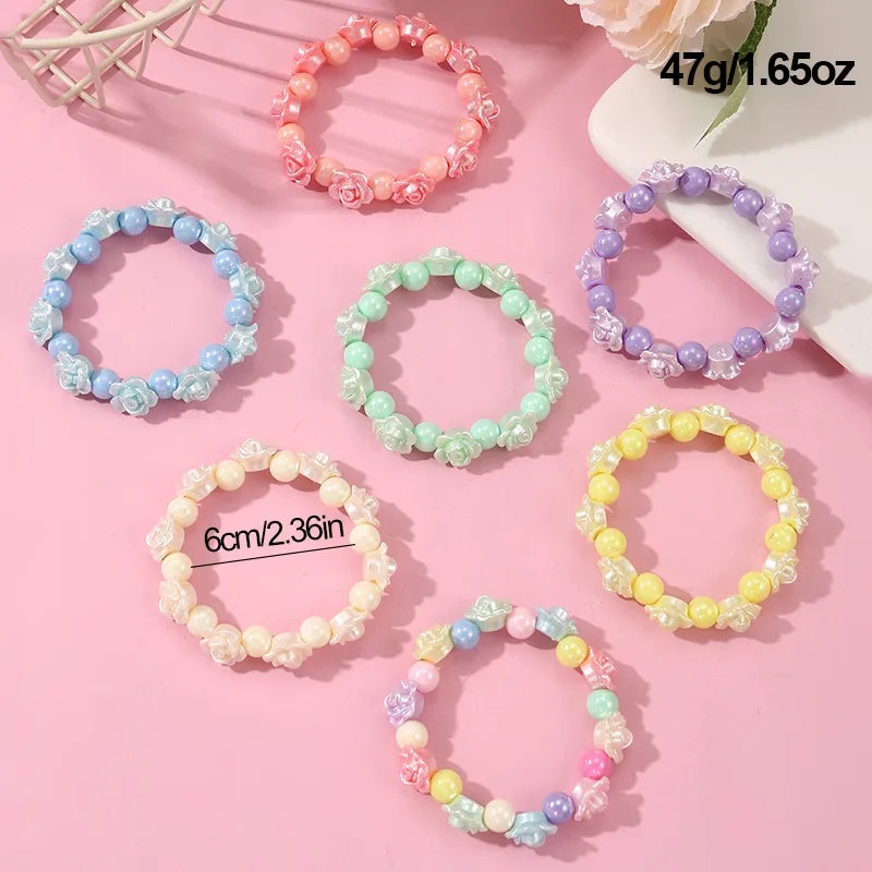 Cute Sweet Flower Bow Knot Plastic Girl'S Bracelets