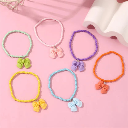 Cute Sweet Flower Bow Knot Plastic Girl'S Bracelets