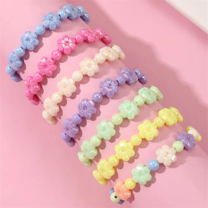 Cute Sweet Flower Bow Knot Plastic Girl'S Bracelets