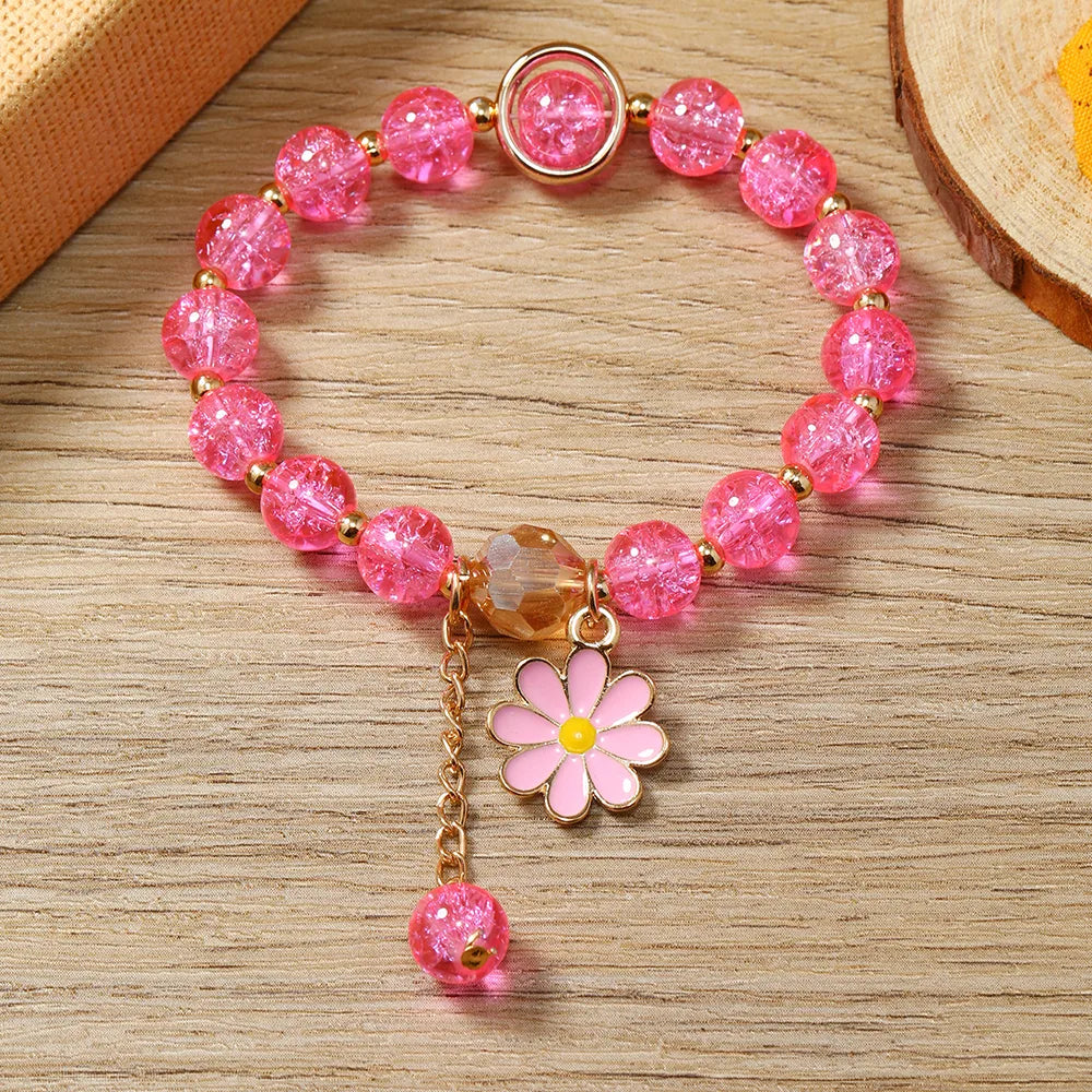 Cute Sweet Flower Butterfly Alloy Beaded Plating Women'S Bracelets