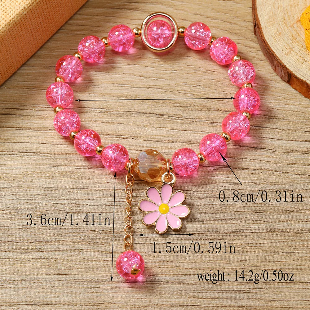 Cute Sweet Flower Butterfly Alloy Beaded Plating Women'S Bracelets