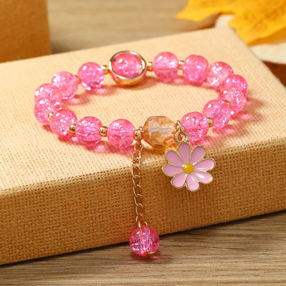 Cute Sweet Flower Butterfly Alloy Beaded Plating Women'S Bracelets