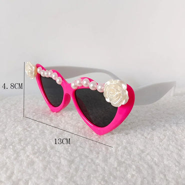 Cute Sweet Flower Pc Resin Special-Shaped Mirror Full Frame Kids Sunglasses