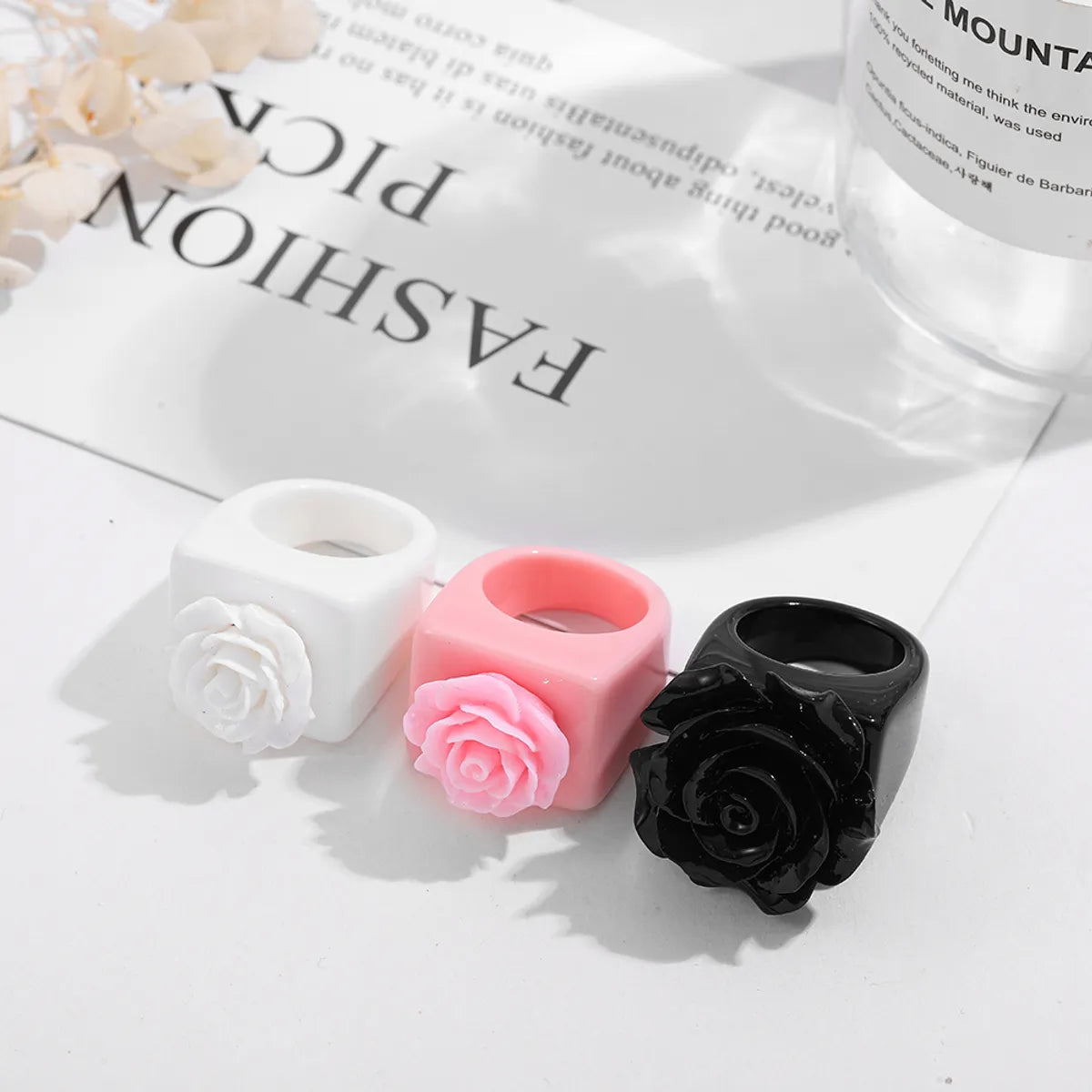 Cute Sweet Flower Resin Women's Rings