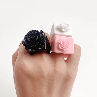 Cute Sweet Flower Resin Women's Rings