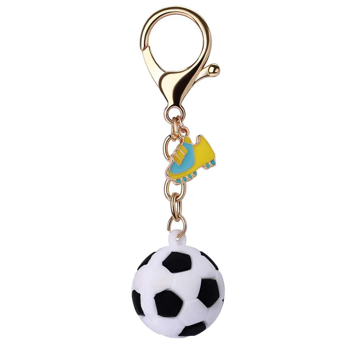 Cute Sweet Football Rubber Iron K Gold Plated Bag Pendant Keychain