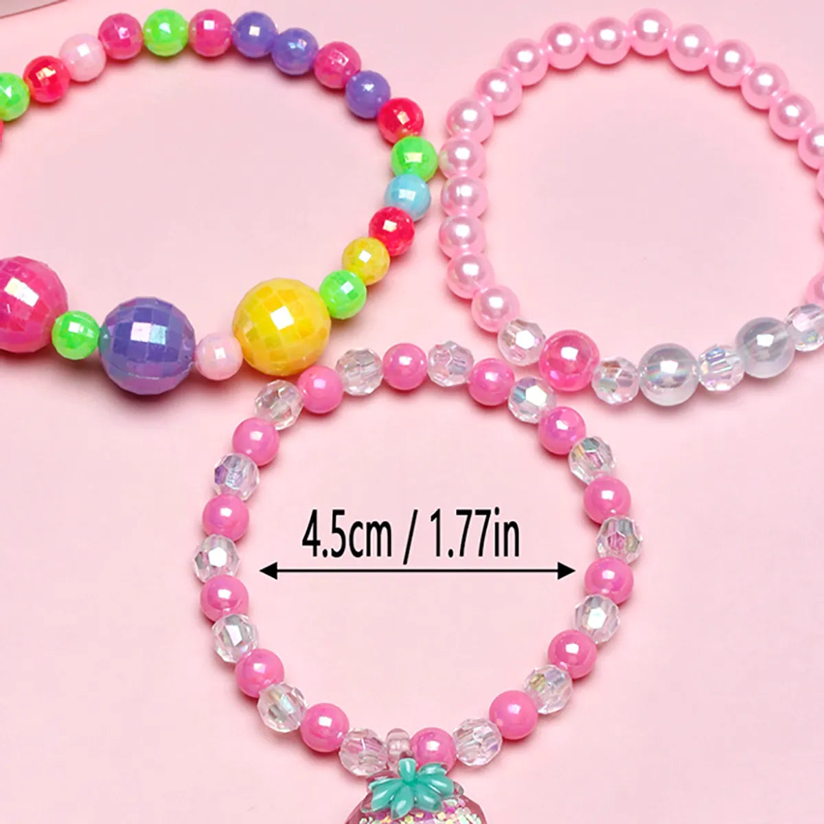 Cute Sweet Fruit Arylic Plastic Resin Beaded Girl's Bracelets