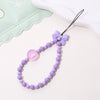 Cute Sweet Fruit Heart Shape Bow Knot Arylic Beaded Bag Pendant Mobile Phone Chain