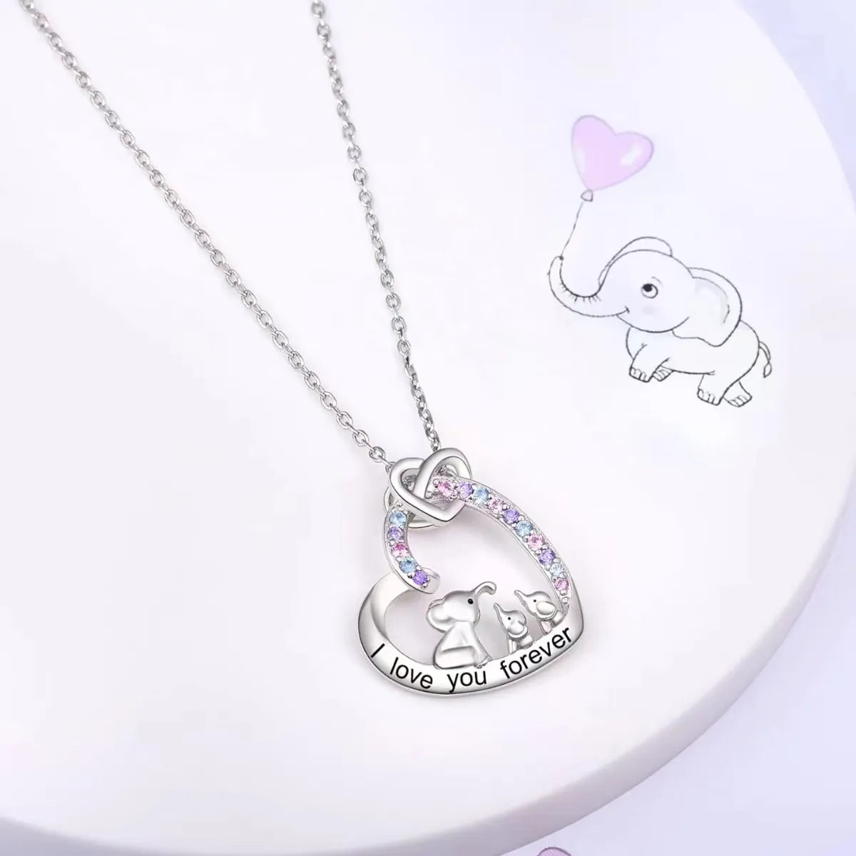 Cute Sweet Heart Shape Alloy Plating Inlay Rhinestones Gold Plated Silver Plated Women's Necklace