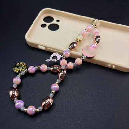 Cute Sweet Heart Shape Fish Tail Resin Mobile Phone Chain