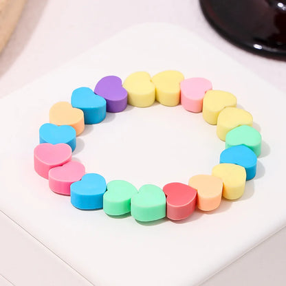 Cute Sweet Heart Shape Soft Clay Women'S Bracelets