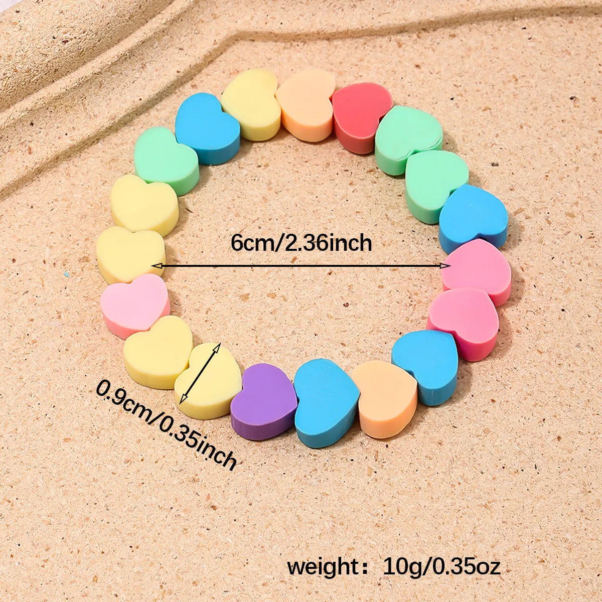 Cute Sweet Heart Shape Soft Clay Women'S Bracelets