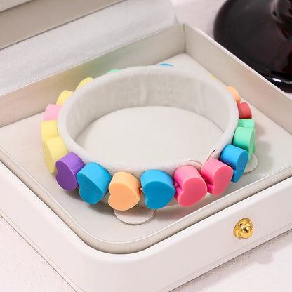 Cute Sweet Heart Shape Soft Clay Women'S Bracelets