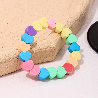 Cute Sweet Heart Shape Soft Clay Women'S Bracelets