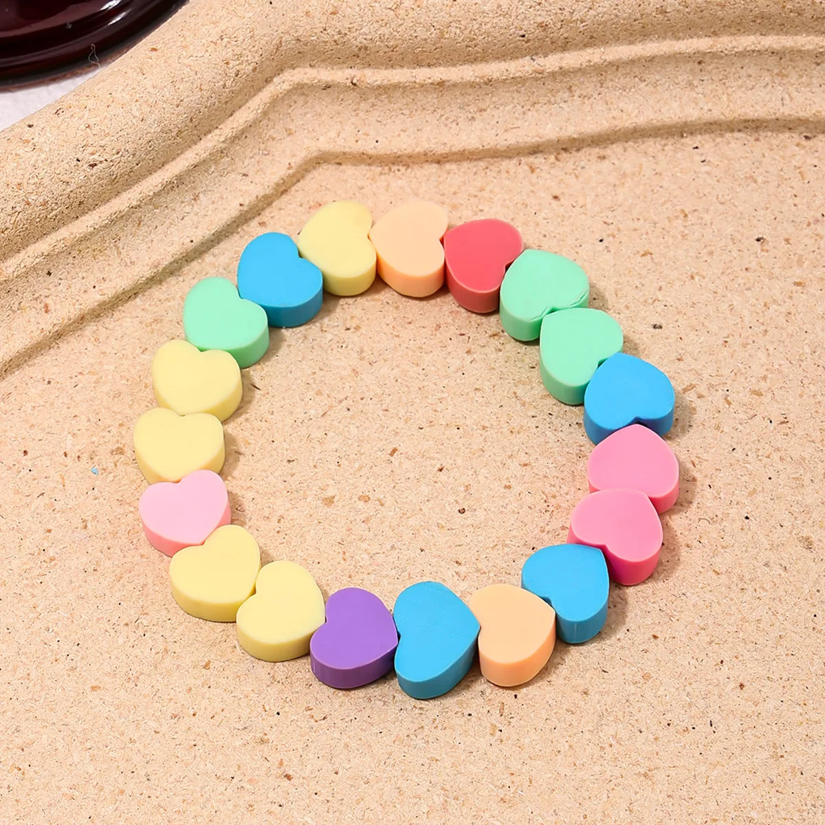 Cute Sweet Heart Shape Soft Clay Women'S Bracelets