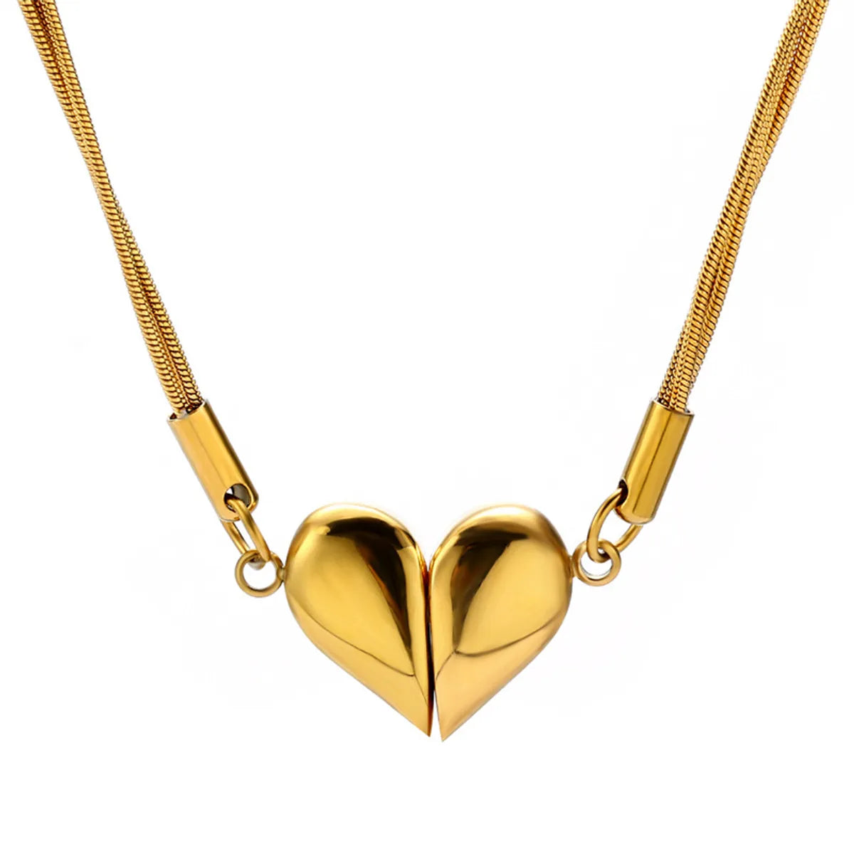 Cute Sweet Heart Shape Stainless Steel Titanium Steel Plating Pendant Necklace